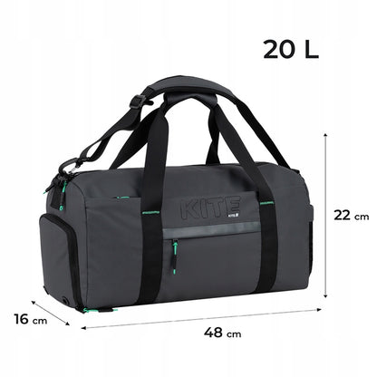 Infografika przedstawiająca wymiary torby sportowej Kite dla wzrostu powyżej 130 cm.
