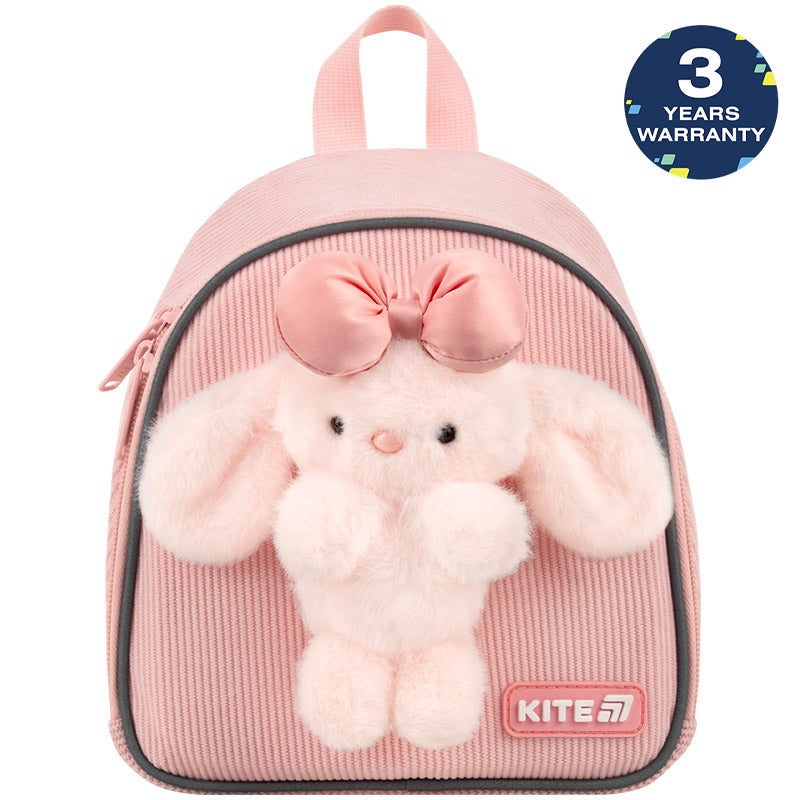 Batoh predškolský Kite Pink Bunny pre dievča ružový velúrový