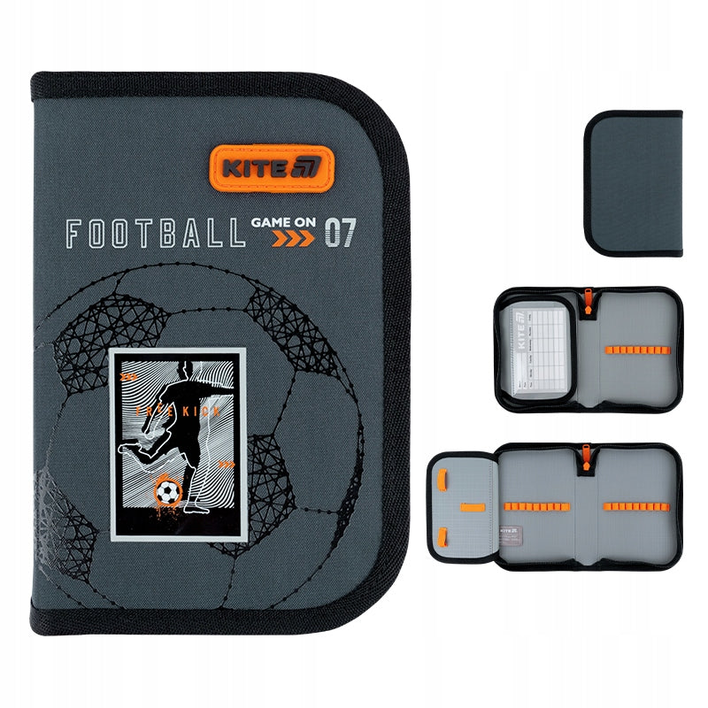 Szary piórnik Kite Football K26-621-2 – ujęcia z różnych stron.