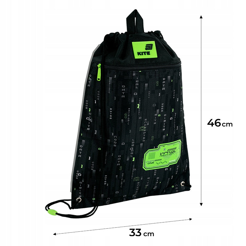 Schematyczne zdjęcie z wymiarami worka Kite K26-601M-16 pokazujące jego pakowność.