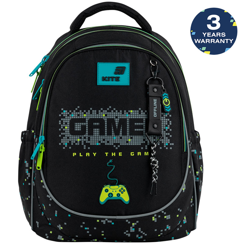 Batoh školský ortopedický ľahký pre chlapcov čierny do školy Play the Game Kite