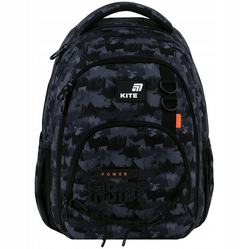 Front plecaka Kite K26-905M-4 z widocznym sznurowaniem i nadrukiem 3D.