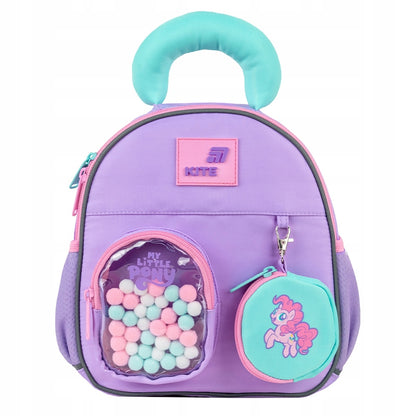 Fioletowy plecak przedszkolny Kite LP26-2737XXS My Little Pony widok z przodu.