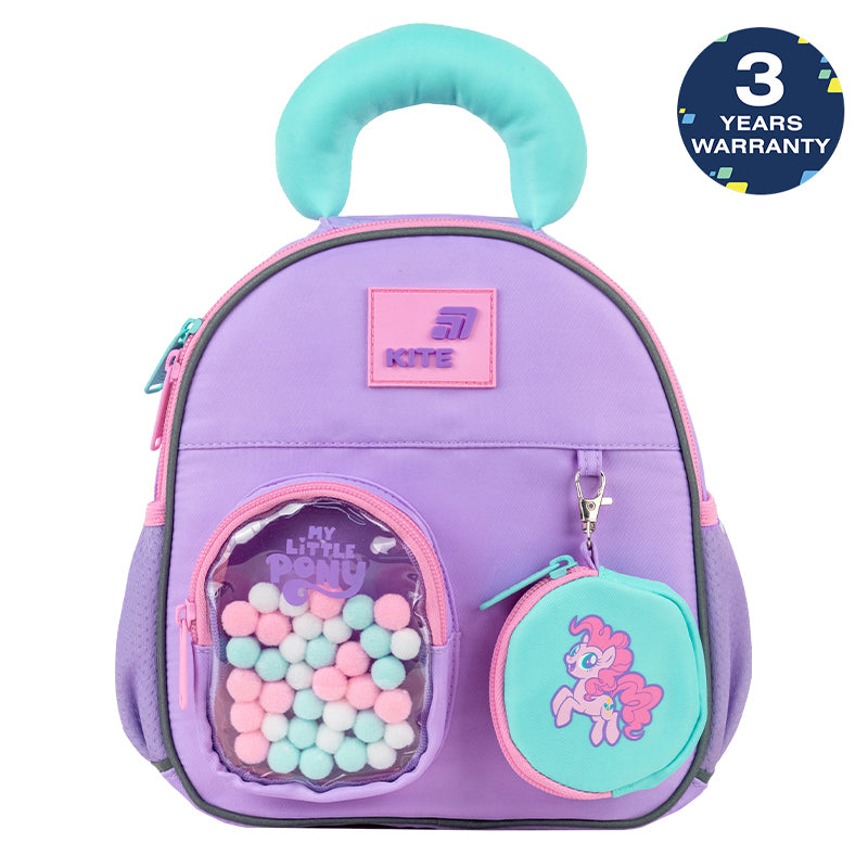 Batoh predškolský Kite My Little Pony pre dievčatko fialový s peňaženkou