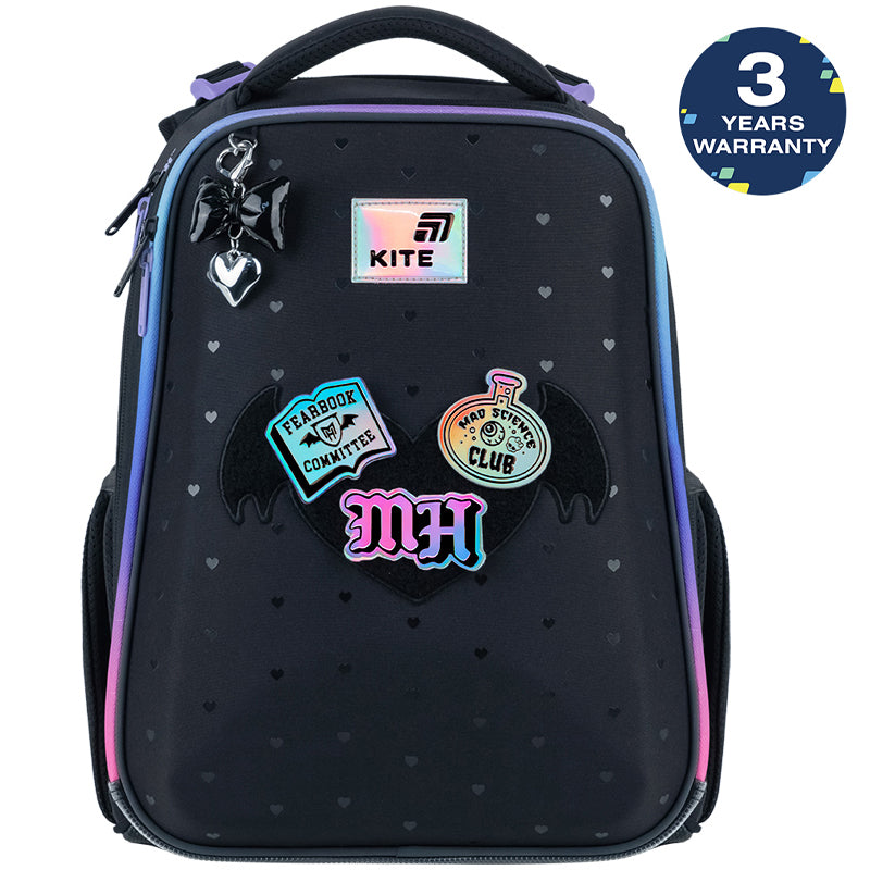 Ortopedická školská taška pre dievčatá 1. – 4. ročník so záplatami Monster High Kite