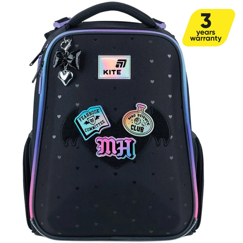 Ortopedická školská taška pre dievčatá 1. – 4. ročník so záplatami Monster High Kite