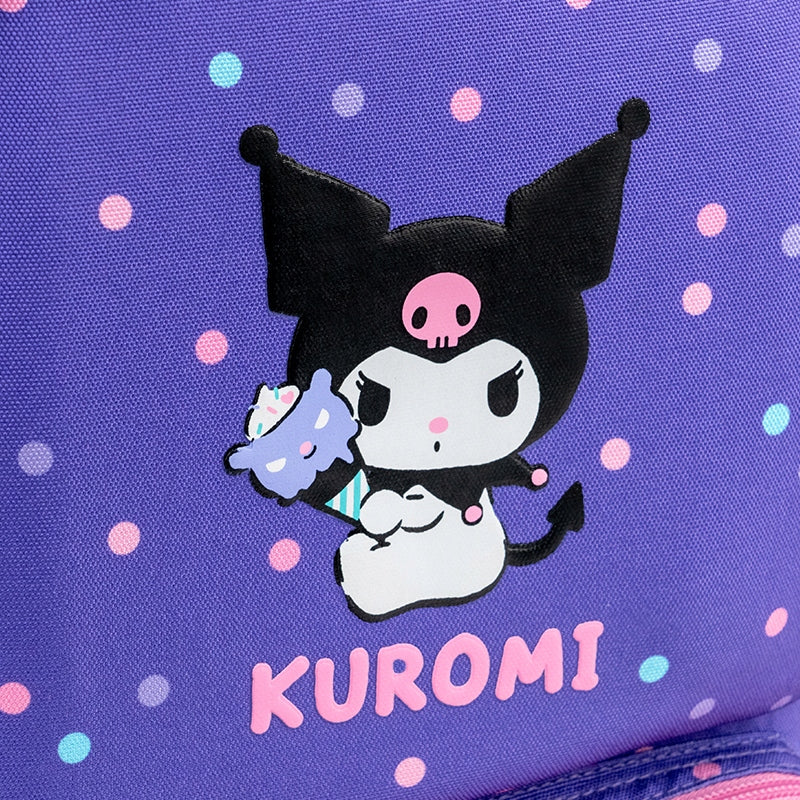 wypukły nadruk 3d kuromi na froncie plecaka