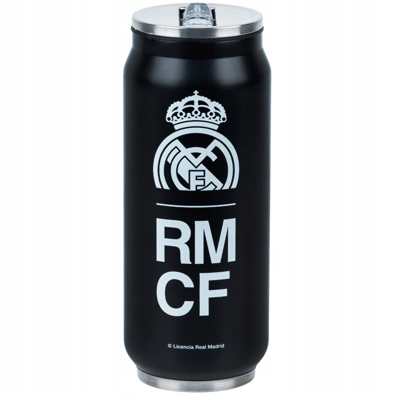 Czarny kubek termiczny 500 ml Kite Real Madrid ze stali nierdzewnej.