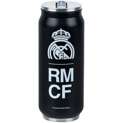 Czarny kubek termiczny 500 ml Kite Real Madrid ze stali nierdzewnej.