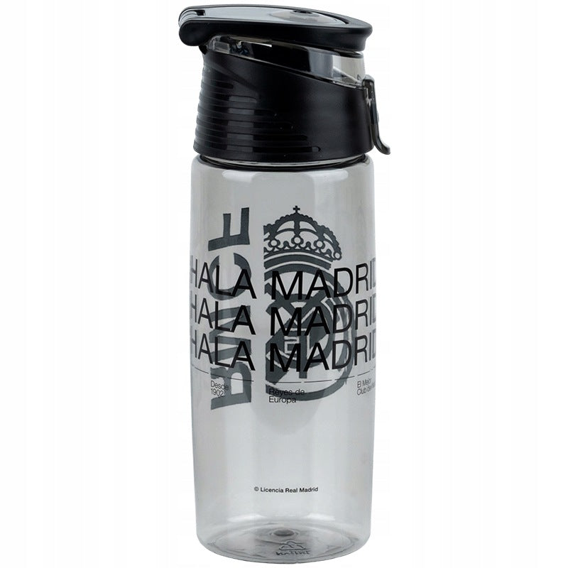 Czarny bidon na wodę Kite Real Madrid 550 ml z tritanu. 