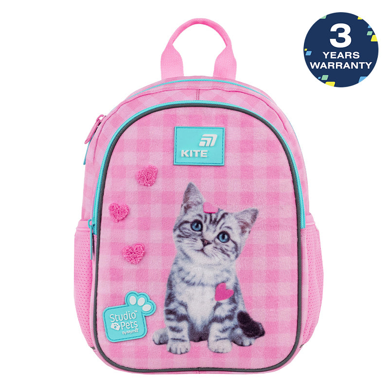 Batoh predškolský Kite Studio Pets ľahký pre dievčatá ružový s mačičkou