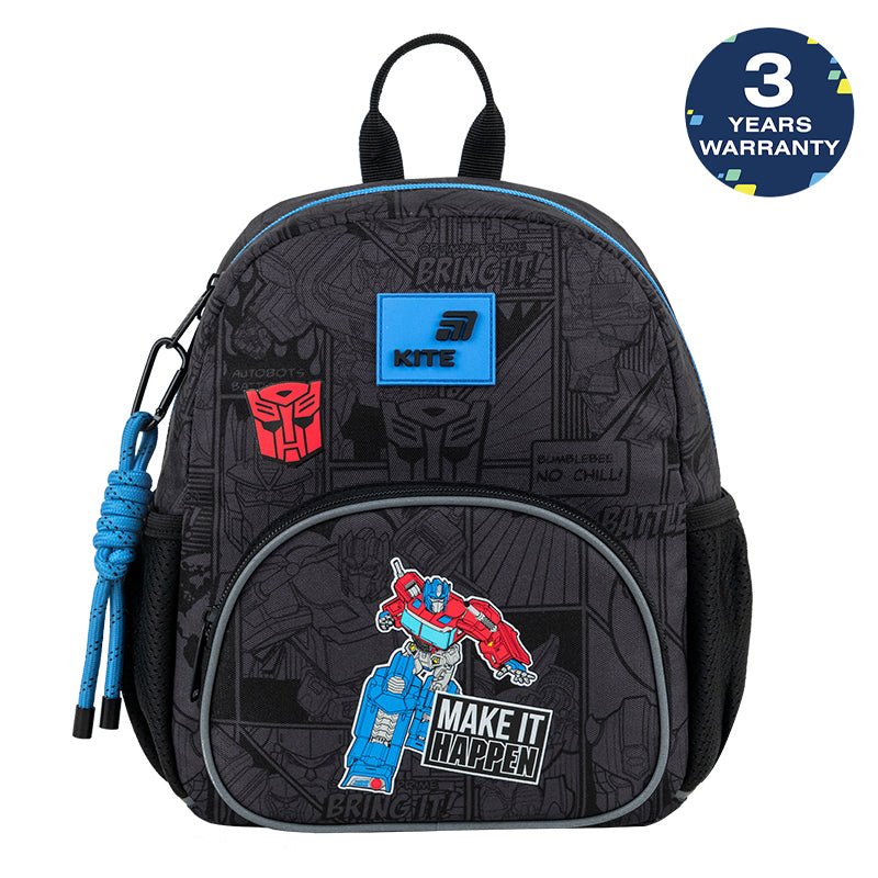 Batoh predškolský Kite Kids Transformers čierny pre chlapca ľahký s príveskom