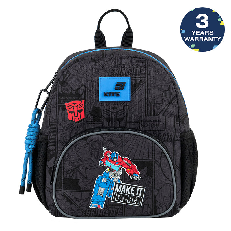 Batoh predškolský Kite Kids Transformers čierny pre chlapca ľahký s príveskom