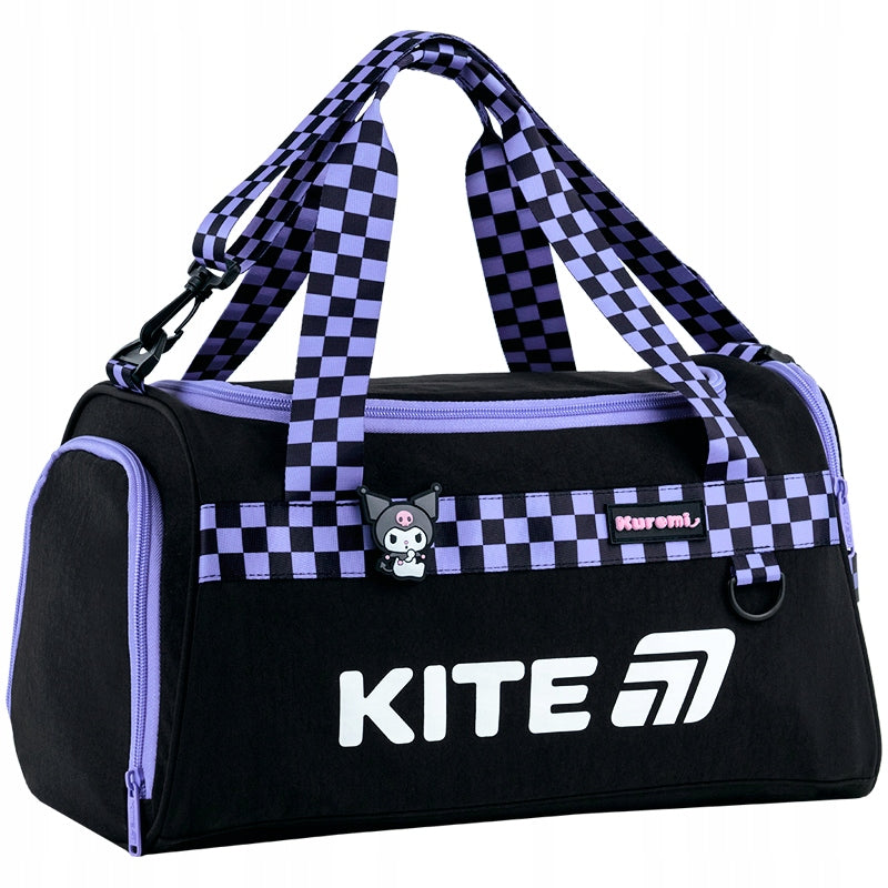 Torba czarna sportowa Kuromi Kite dla dziewczynek na WF