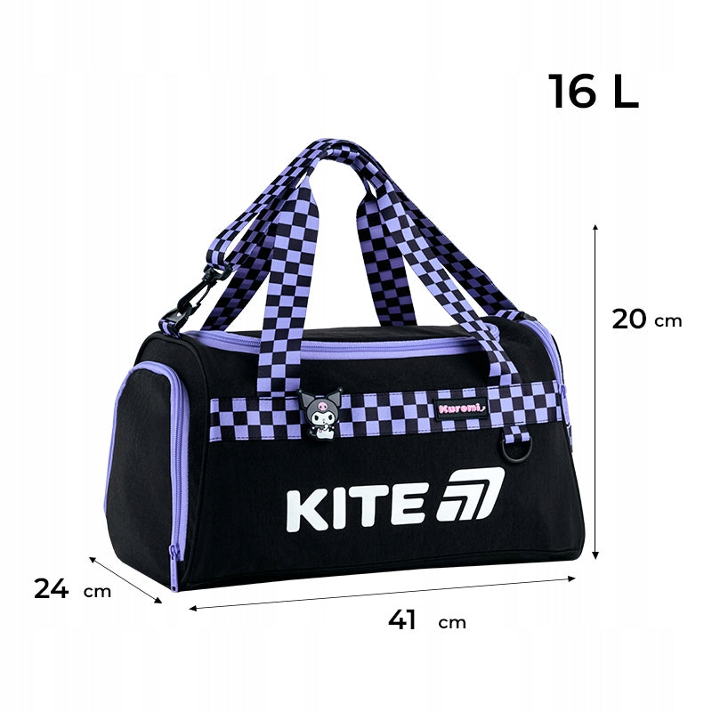 Torba czarna sportowa Kuromi Kite wymiary produktu