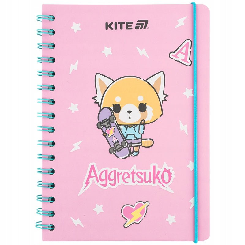 Notatnik spiralny Kite Aggretsuko z twardą okładką i gumką
