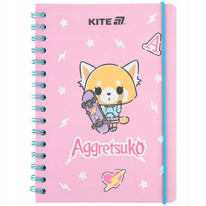 Notatnik spiralny Kite Aggretsuko z twardą okładką i gumką