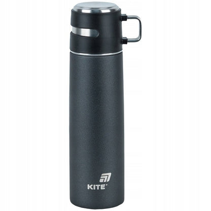 Termos z kubkiem metalowy 500 ml czarny