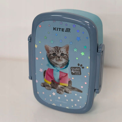 Lunchbox Śniadaniówka ze Sztućcami 750 ml kotek Studio Pets Kite