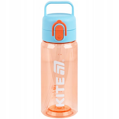 Bidon na wodę tritan 600 ml ze słomką pomarańczowy Kite