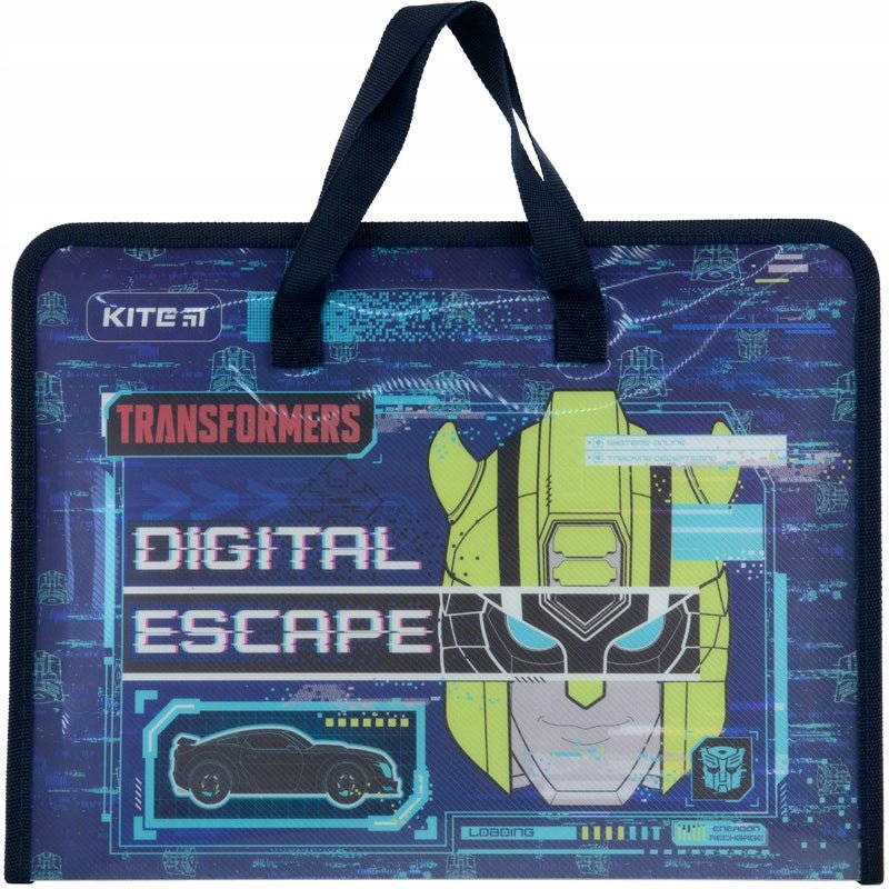 Teczka szkolna Kite TF22-202 Transformers z uchwytem z nadrukiem, torba A4 na dokumenty dla dzieci