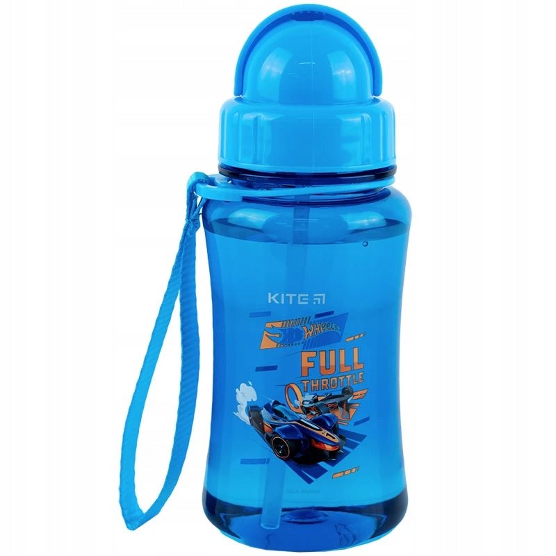 Butelka na wodę dziecięca ustnik słomka 350 ml Hot Wheels