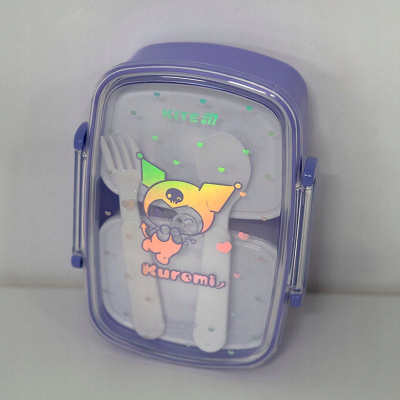 Lunchbox Śniadaniówka ze Sztućcami 750ml fioletowa Kuromi Kite