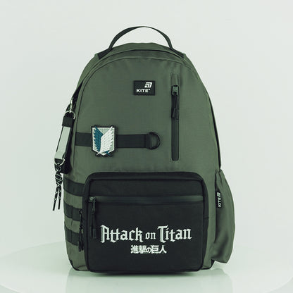 Batoh školský pre mládež Kite pre chlapcov Attack on Titan zelený