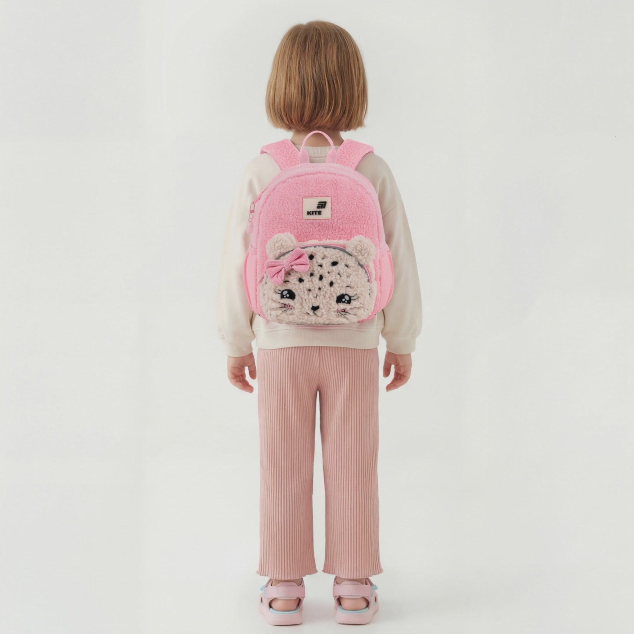 Batoh predškolský Kite Kids Pretty Kitty plyšový ružový pre dievča s uškami