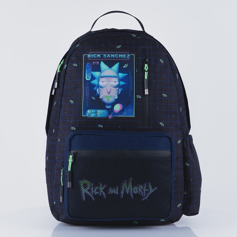Batoh školský pre tínedžerku mládežnícky modrý Rick and Morty Kite