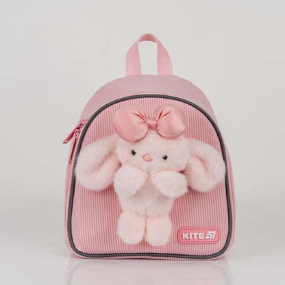Batoh predškolský Kite Pink Bunny pre dievča ružový velúrový