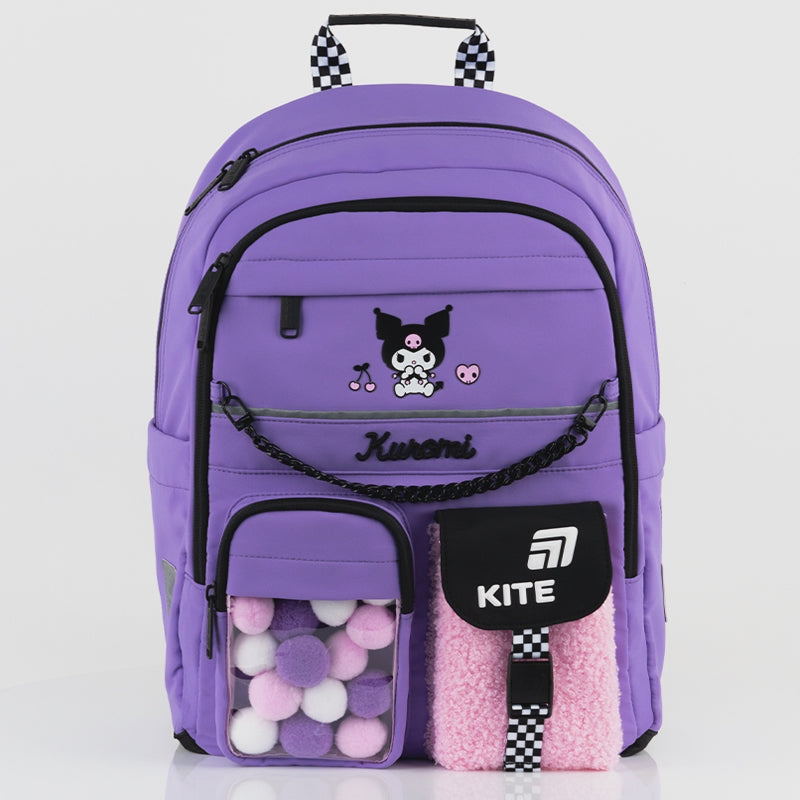 Batoh do školy ortopedický pre dievčatá trieda 1-6 fialový Kite Kuromi