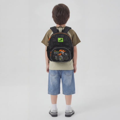 Batoh predškolský Kite Kids Monster Truck čierny pre chlapca s príveskom do prípravky