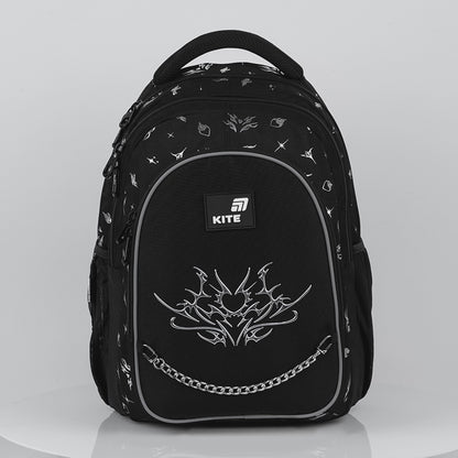 Batoh školský Kite Gothic Elegance ortopedický čierny pre dievča s retiazkou