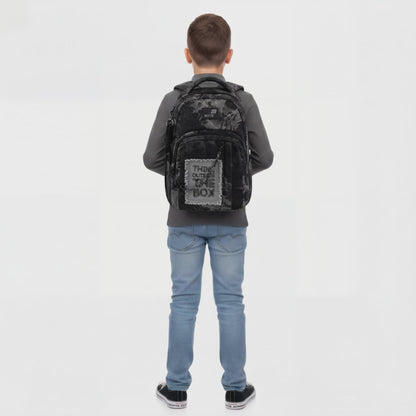 Čierny batoh školský pre chlapcov 9–12 rokov s retiazkou Kite Denim Core