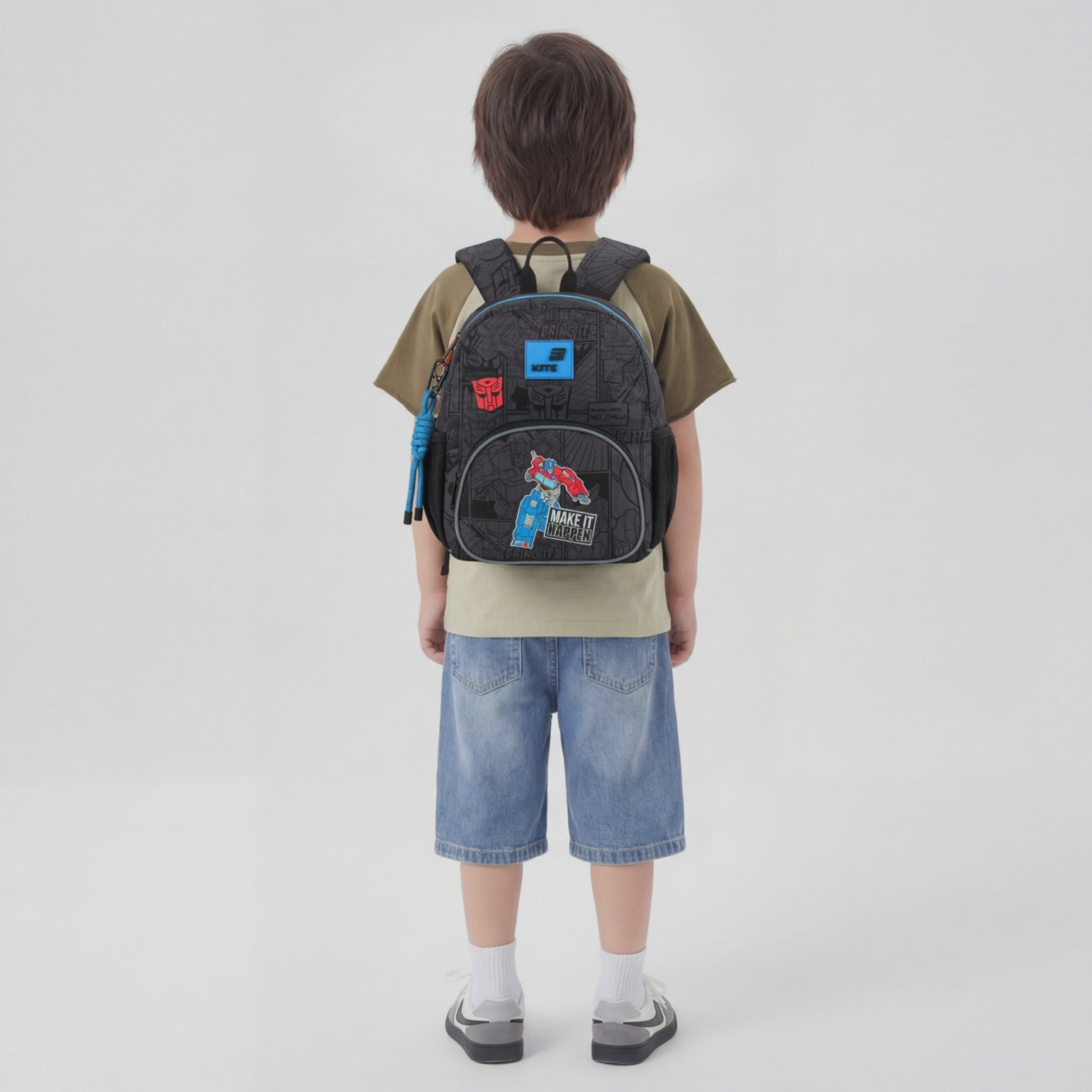 Batoh predškolský Kite Kids Transformers čierny pre chlapca ľahký s príveskom