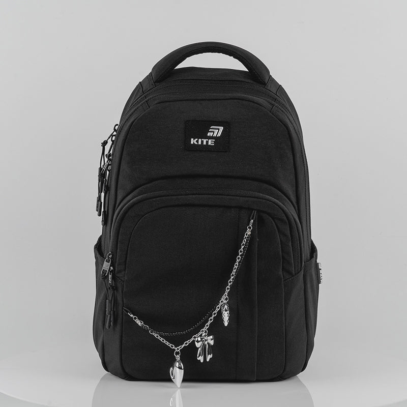 Ľahký batoh školský čierny pre dievčatá 9–12 rokov Kite Black&amp;Charm