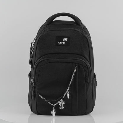 Ľahký batoh školský čierny pre dievčatá 9–12 rokov Kite Black&amp;Charm